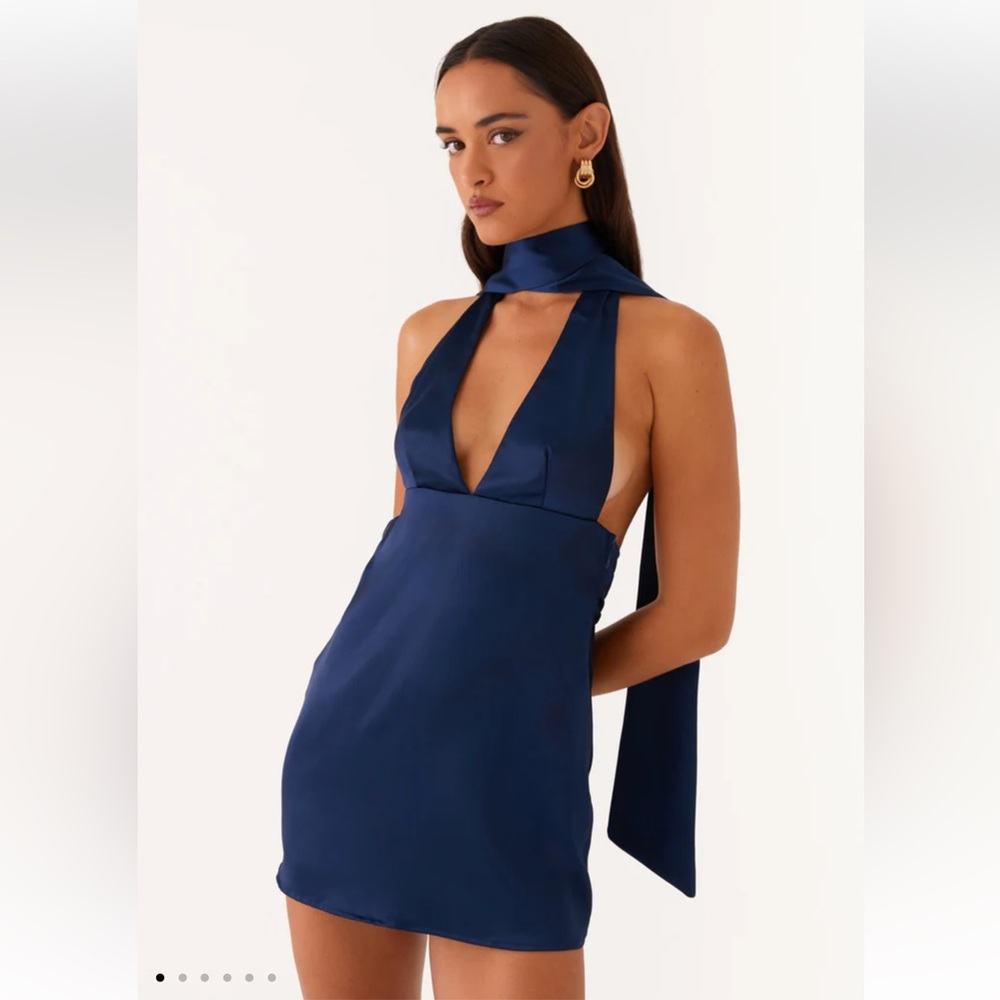 Peppermayo Navy Halter Mini Dress
